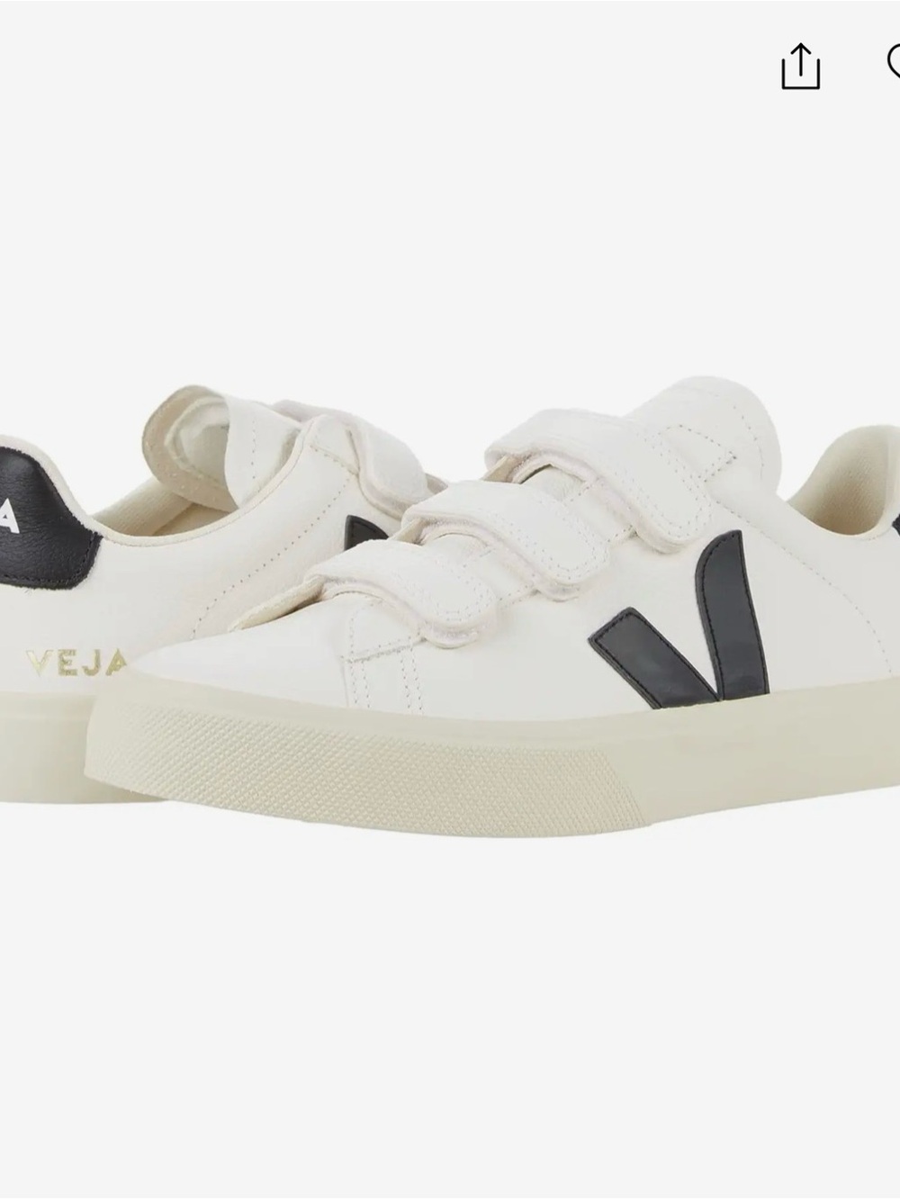 Veja Off-White Sneakers with Black V Accent